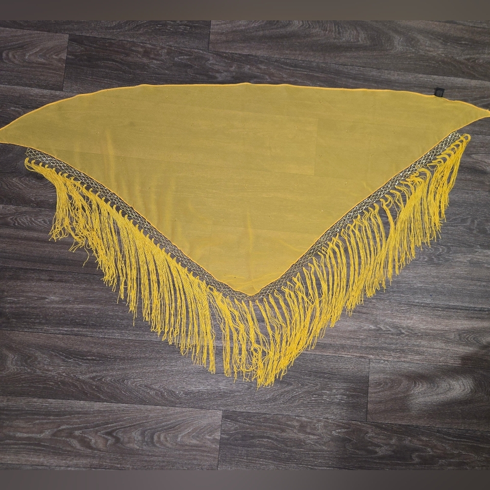 India Arts Yellow Fringe Scarf